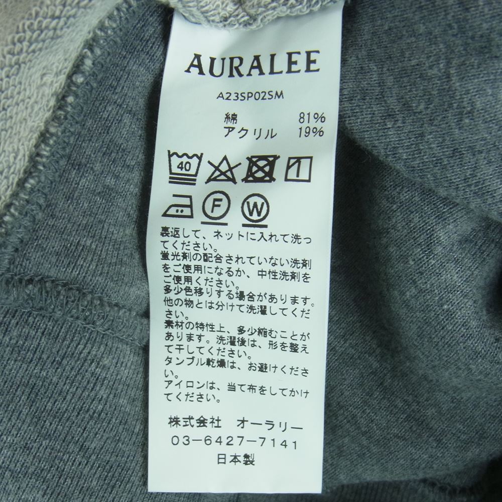 AURALEE オーラリー スウェット 23SS A23SP02SM SUPER MILLED SWEAT P