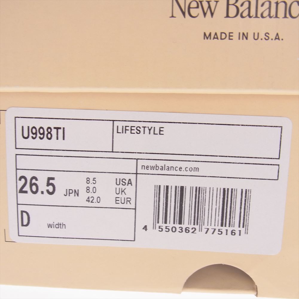 NEW BALANCE ニューバランス スニーカー U998TI Teddy Santis テディ