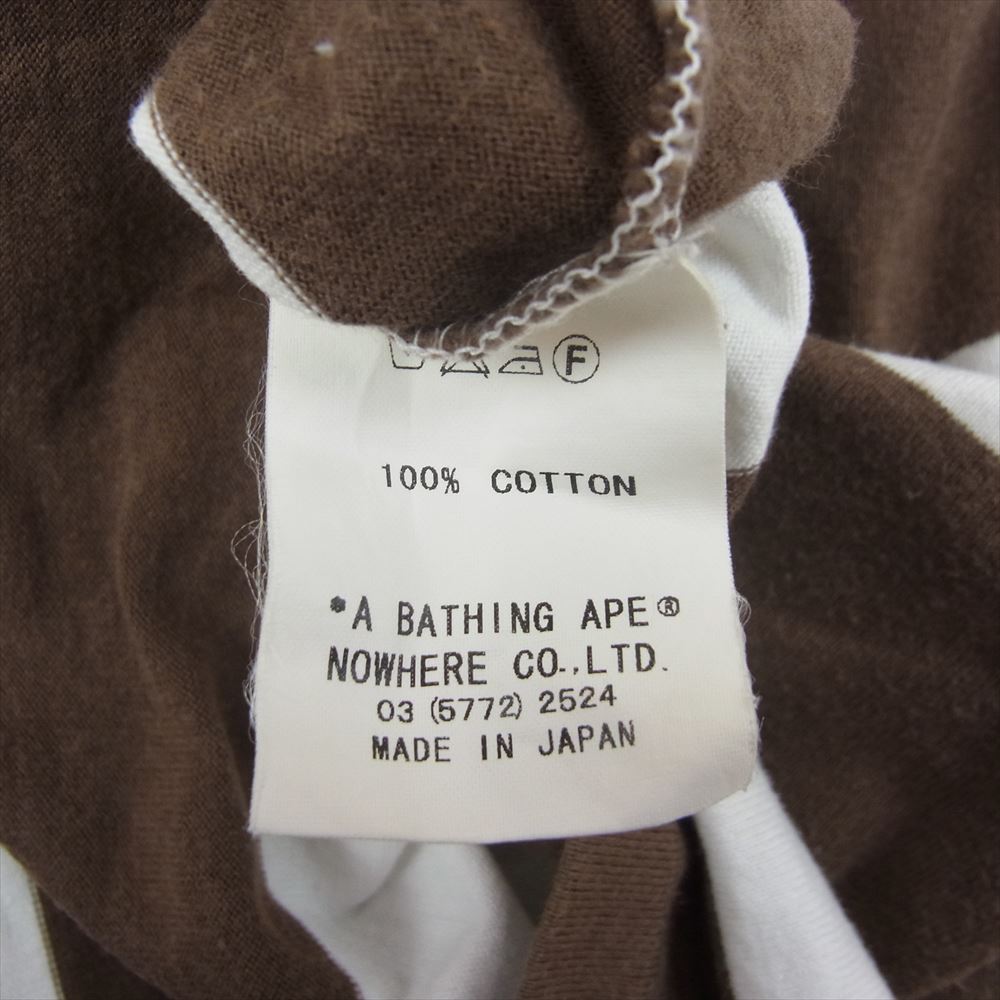 A BATHING APE アベイシングエイプ Ｔシャツ ロゴ ワッペン ボーダー