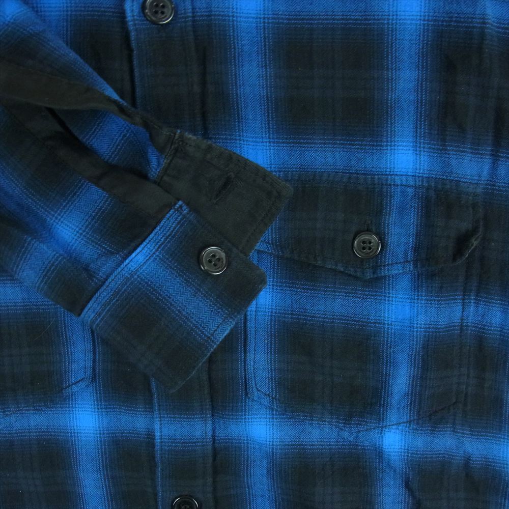 サンローラン 13aw チェックシャツ 青ファッション