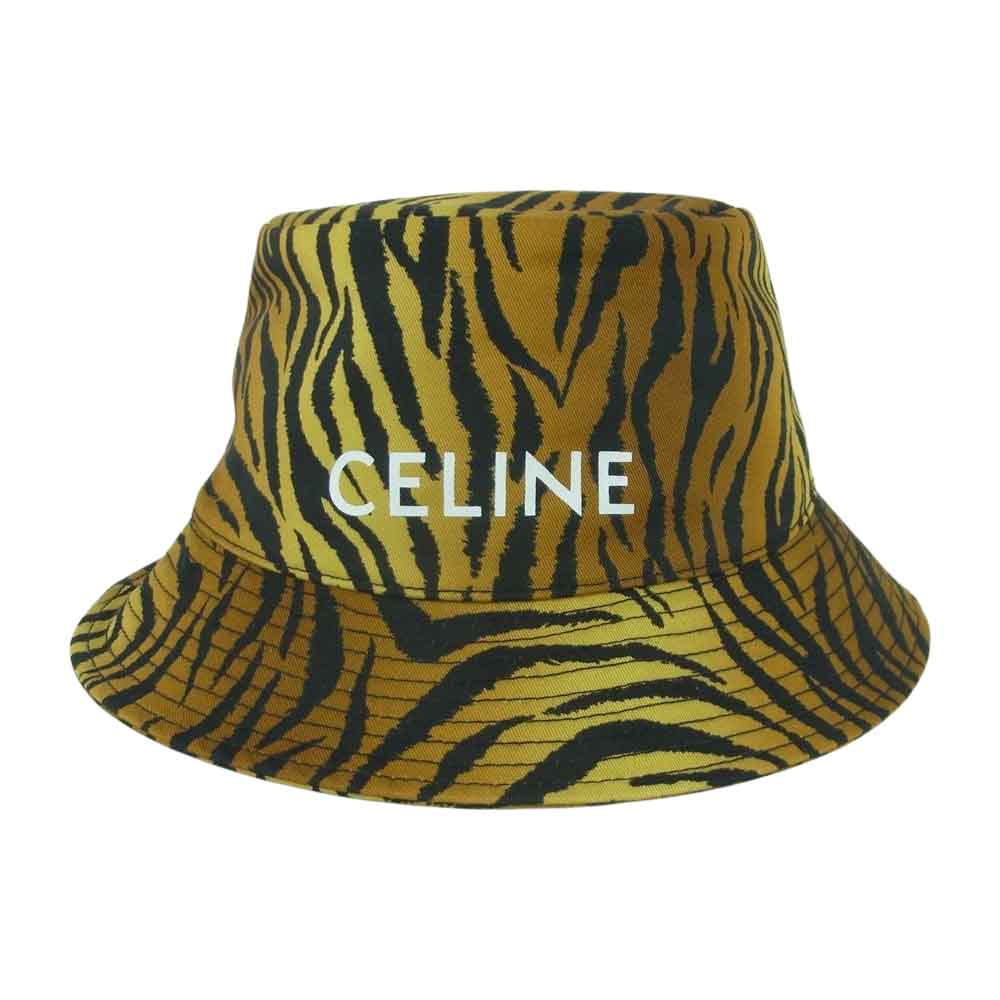 新入荷品セリーヌ CELINE バケットハット 帽子 ブラック×オレンジ 帽子