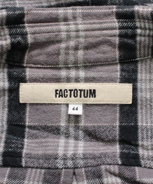 ファクトタム FACTOTUM カジュアルシャツ グレーx白x黒(チェック) 44(S