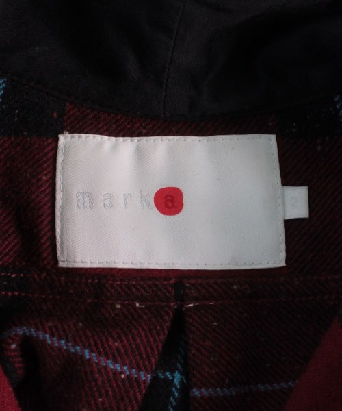 マーカ marka カジュアルシャツ 赤x黒x水色(チェック) 2(M位)【古着