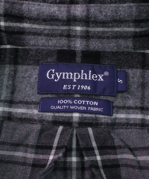 Gymphlex カジュアルシャツ S 紺x茶x水色系(チェック)