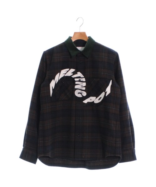 サカイ sacai カジュアルシャツ 茶x紺x黒等(チェック) 1(S位)【古着