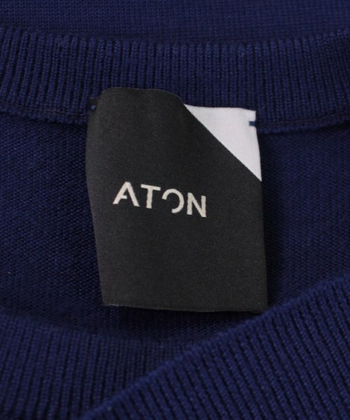 エイトン ATON ニット・セーター 紺 04(XL位)【古着】 【中古】 ATON