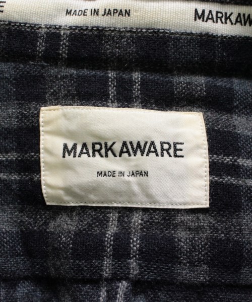 マーカウェア MARKAWARE カジュアルシャツ 紺xグレーxブルーグレー等