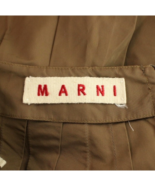 MARNI マルニ ひざ丈スカート 38(S位) 紺系x茶系(チェック) 【古着