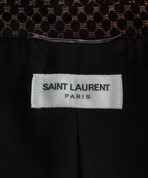 サンローラン パリ Saint Laurent Paris テーラードジャケット 黒x茶 ...