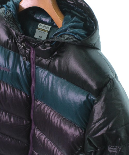 【美品】Columbia コロンビア ファー付き中綿ジャケット　水色　サイズXL