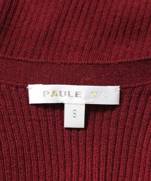 ポールカ PAULE KA カーディガン エンジx黒 S【古着】 【中古】 PAULE