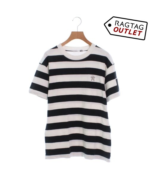 ー ー Tシャツ・カットソー 白x黒(ボーダー) M【古着】 【中古】 ー 