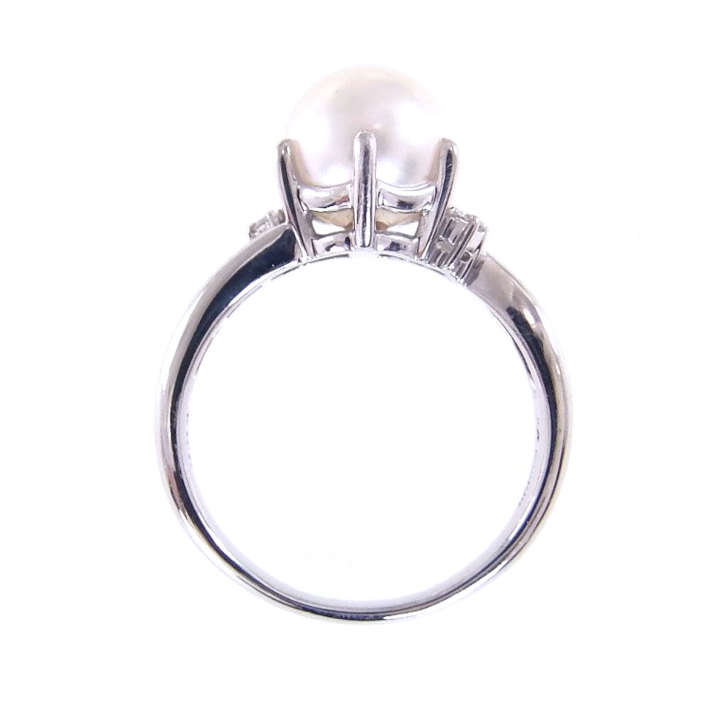 Authentic TASAKI Ring 6.3g Pt900 Pearl Diamond0.04ct #14 | eBay